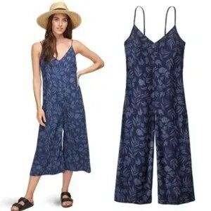 Patagonia June Lake Blue Floral Print Tencel Jumpsuit Small‎